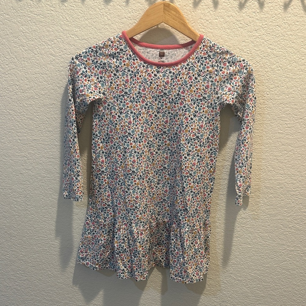 Tea Collection Floral Kids Dress - Pink, Blue, White
